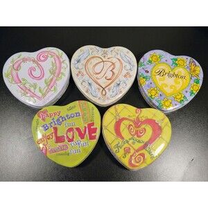 Brighton Jewelry Tin Box Heart shaped Metal Gift Box 5" - Choose model